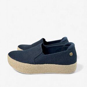 Skechers Martha Stewart Bobs Sesame Platform Espadrille Shoes 9.5 Blue 158908